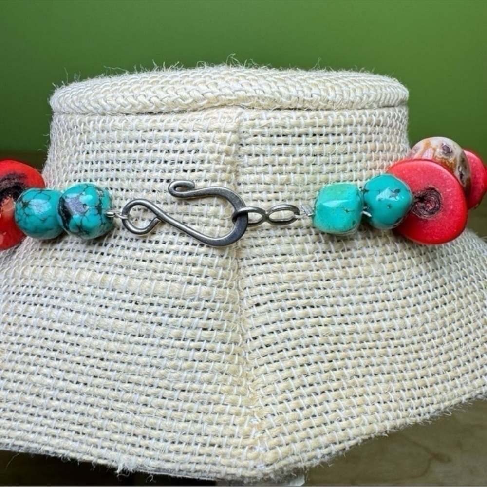 Natural polished stones multicolored necklace - Picture 6 of 7